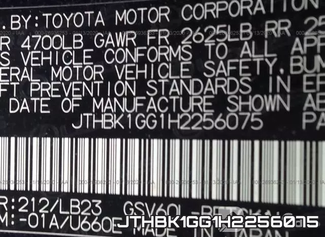 JTHBK1GG1H2256075 фото 10