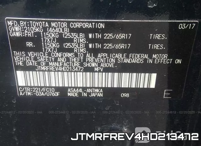 JTMRFREV4HD213472 фото 10