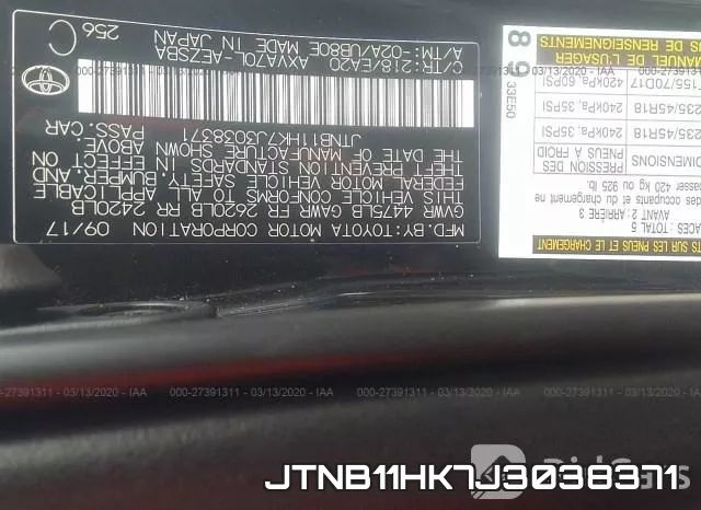 JTNB11HK7J3038371 фото 10
