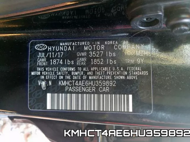 KMHCT4AE6HU359892 фото 2