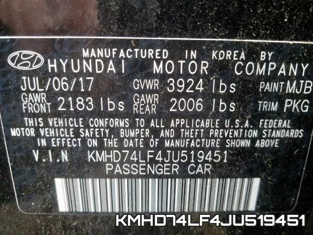 KMHD74LF4JU519451 фото 2