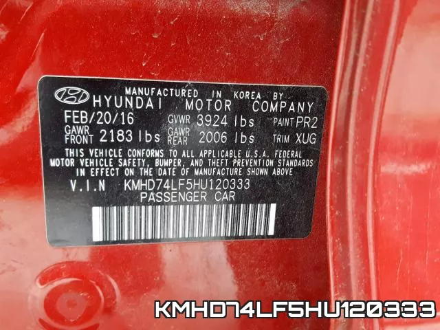 KMHD74LF5HU120333 фото 2