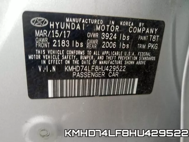 KMHD74LF8HU429522 фото 2