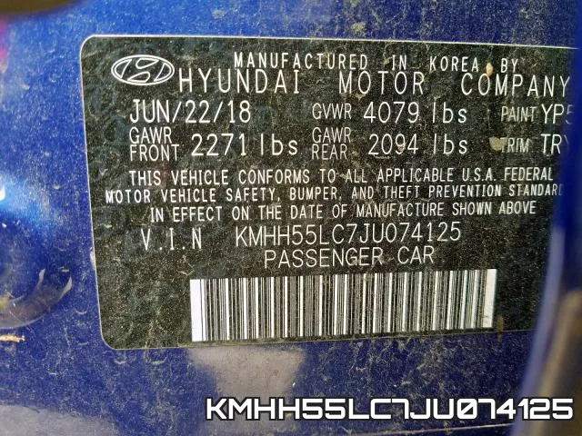 KMHH55LC7JU074125 фото 2