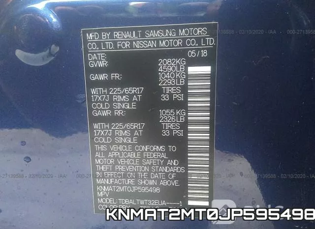 KNMAT2MT0JP595498 фото 10