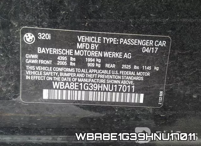 WBA8E1G39HNU17011 фото 10
