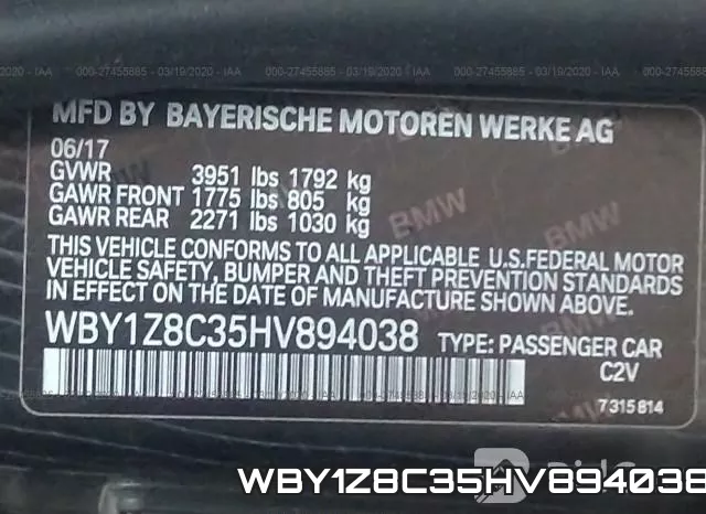 WBY1Z8C35HV894038 фото 9