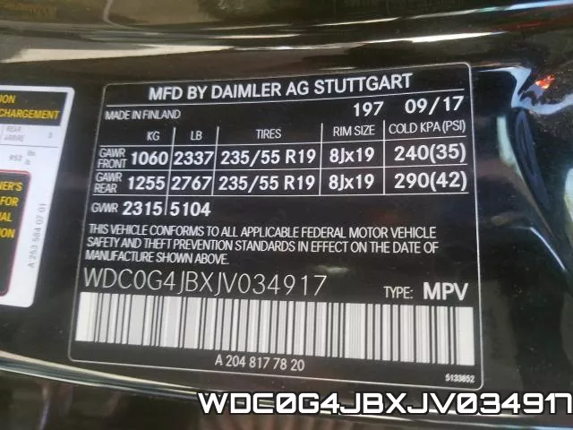 WDC0G4JBXJV034917 фото 2