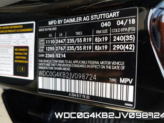 WDC0G4KB2JV098724 фото 2