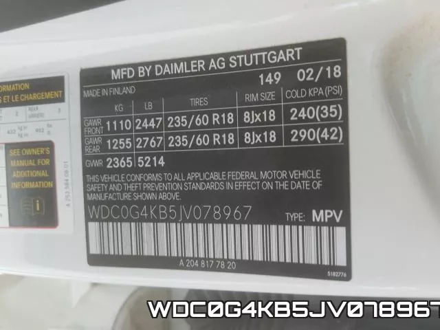 WDC0G4KB5JV078967 фото 2