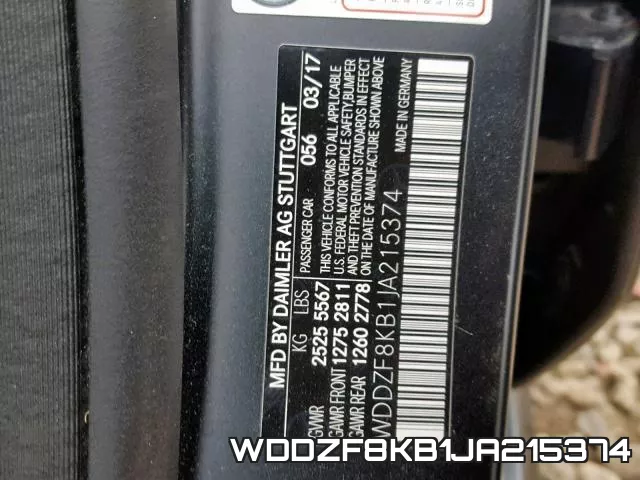 WDDZF8KB1JA215374 фото 2