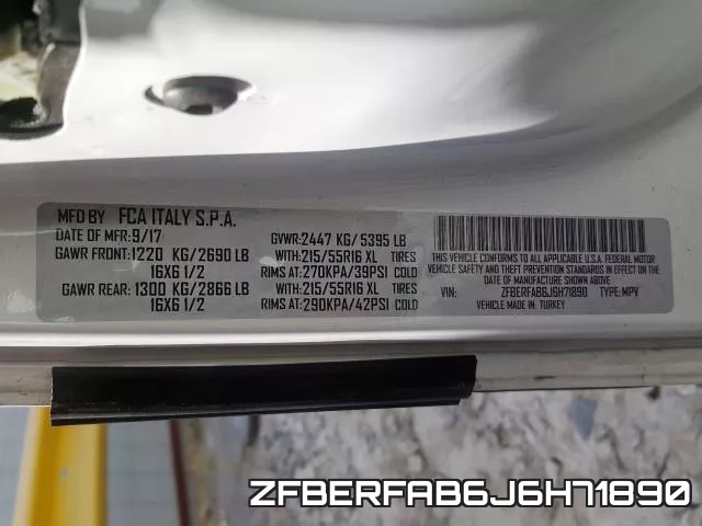ZFBERFAB6J6H71890 фото 2