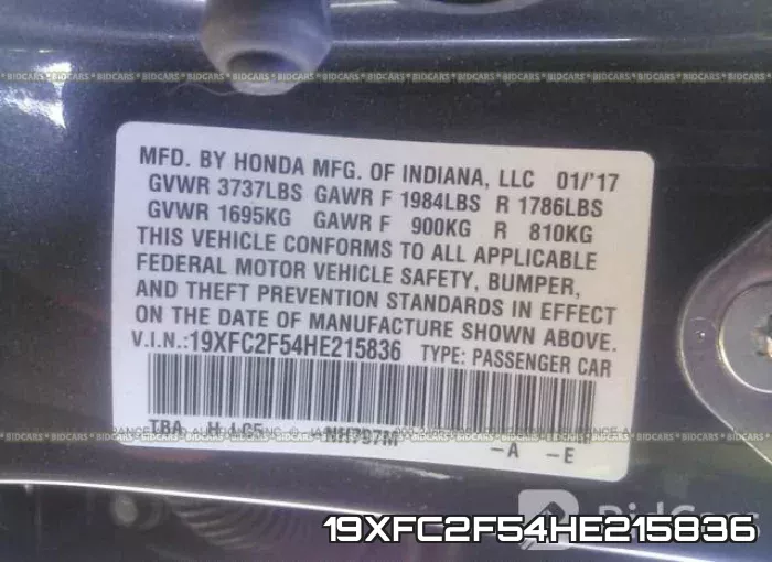 19XFC2F54HE215836 фото 10