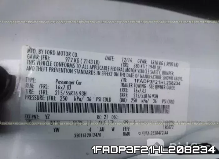 1FADP3F21HL208234 фото 10