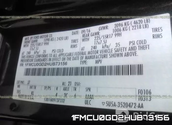 1FMCU0GD2HUB73156 фото 10