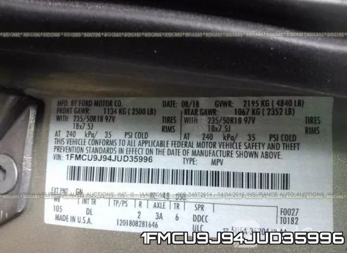 1FMCU9J94JUD35996 фото 10
