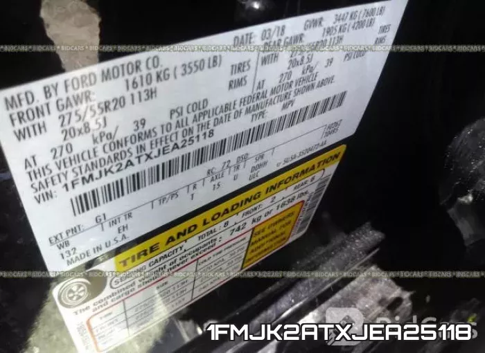 1FMJK2ATXJEA25118 фото 10