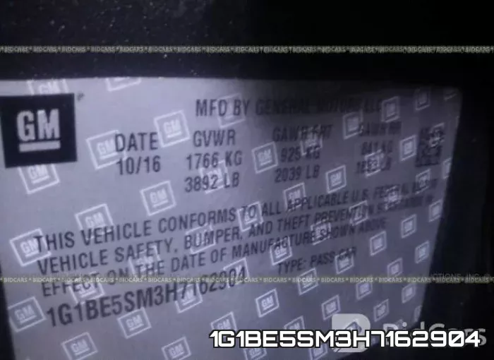 1G1BE5SM3H7162904 фото 10