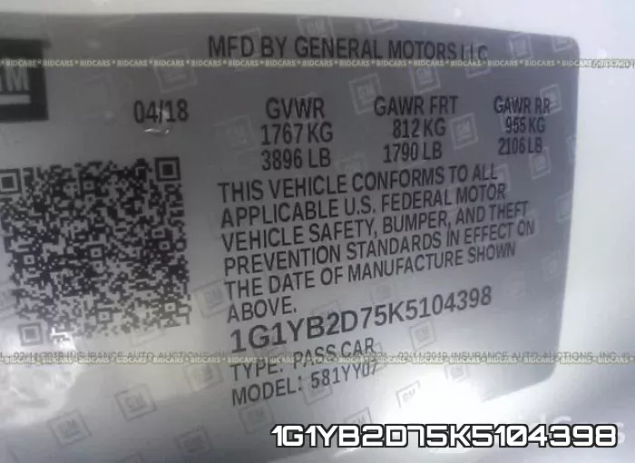 1G1YB2D75K5104398 фото 10