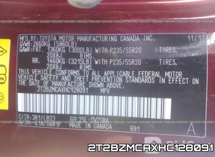 2T2BZMCAXHC128091 фото 10
