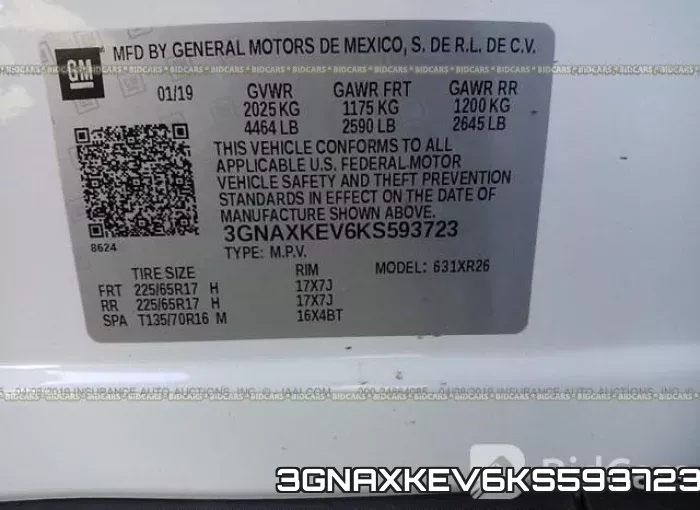 3GNAXKEV6KS593723 фото 10