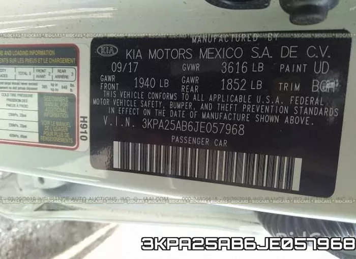 3KPA25AB6JE057968 фото 10