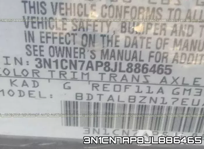 3N1CN7AP8JL886465 фото 9