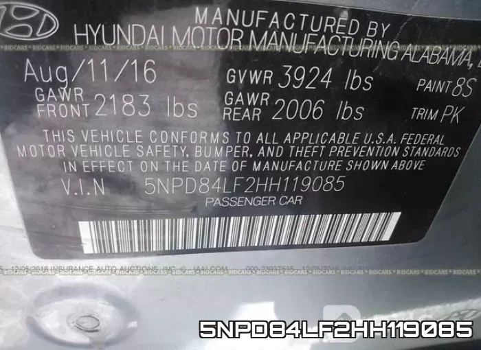 5NPD84LF2HH119085 фото 10