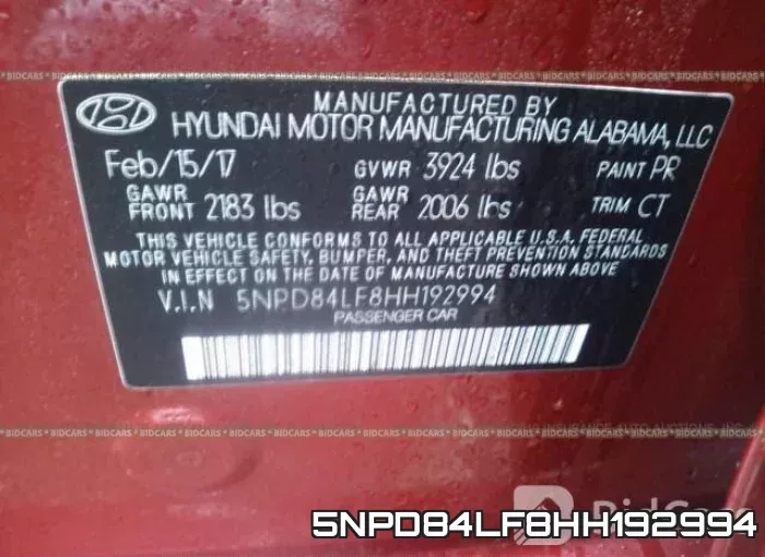 5NPD84LF8HH192994 фото 10