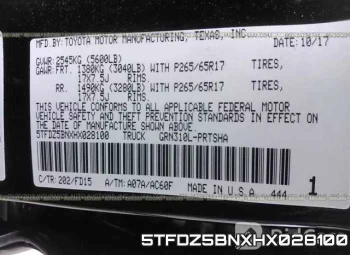 5TFDZ5BNXHX028100 фото 10