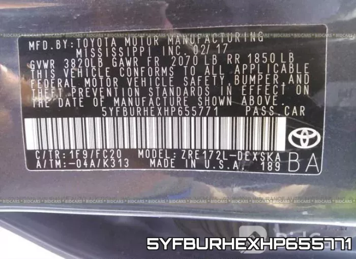 5YFBURHEXHP655771 фото 10