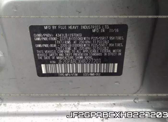 JF2GPABCXH8227203 фото 10