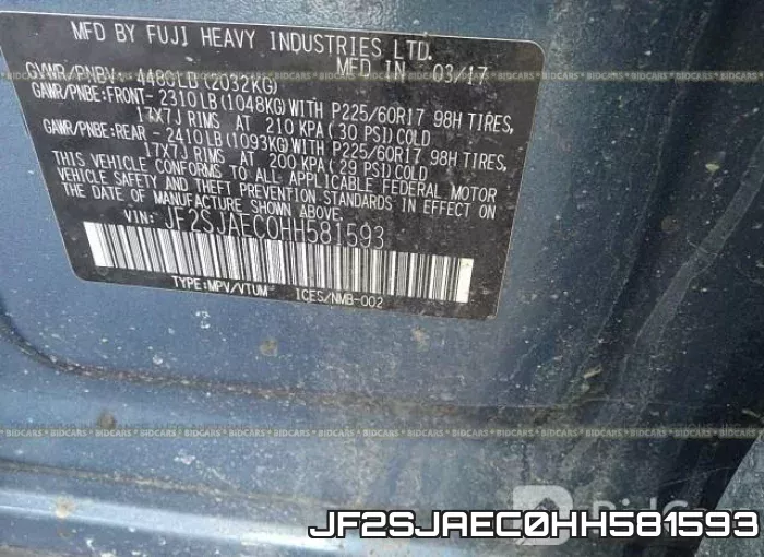 JF2SJAEC0HH581593 фото 10