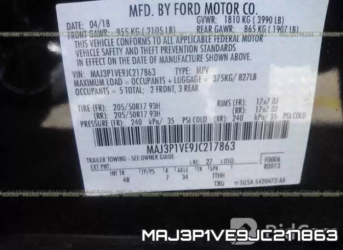MAJ3P1VE9JC217863 фото 10