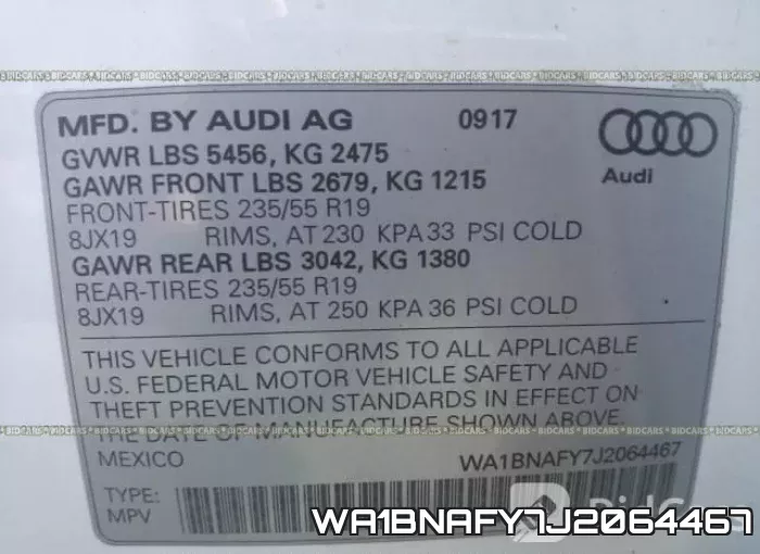 WA1BNAFY7J2064467 фото 10