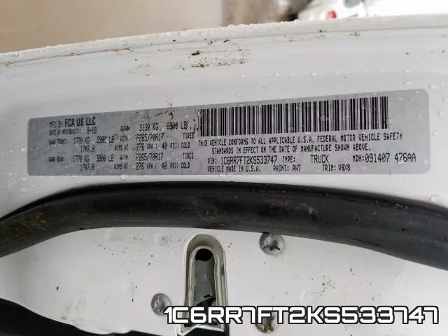 1C6RR7FT2KS533747 фото 2