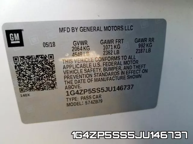 1G4ZP5SS5JU146737 фото 2