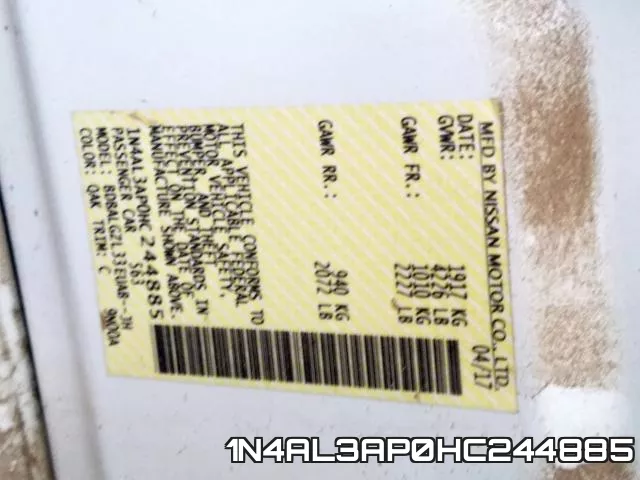 1N4AL3AP0HC244885 фото 2