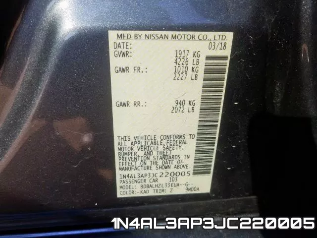 1N4AL3AP3JC220005 фото 2