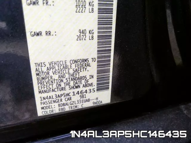 1N4AL3AP5HC146435 фото 2