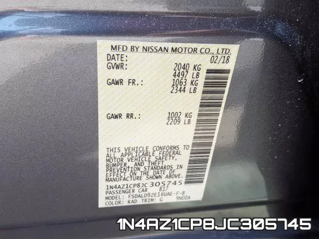 1N4AZ1CP8JC305745 фото 2