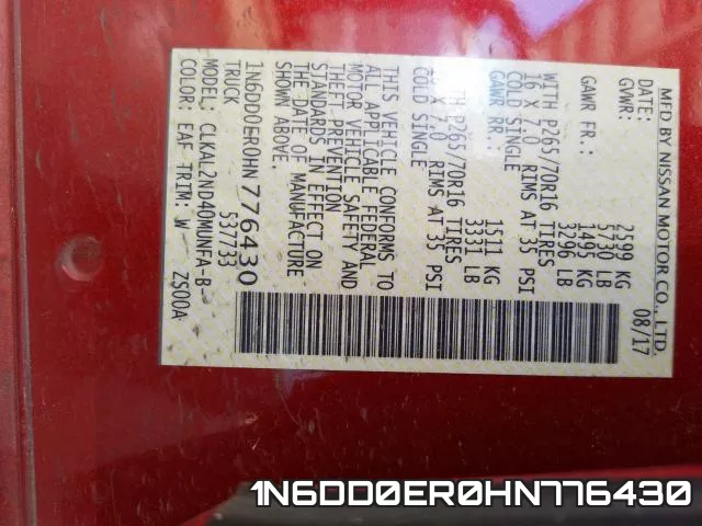 1N6DD0ER0HN776430 фото 2