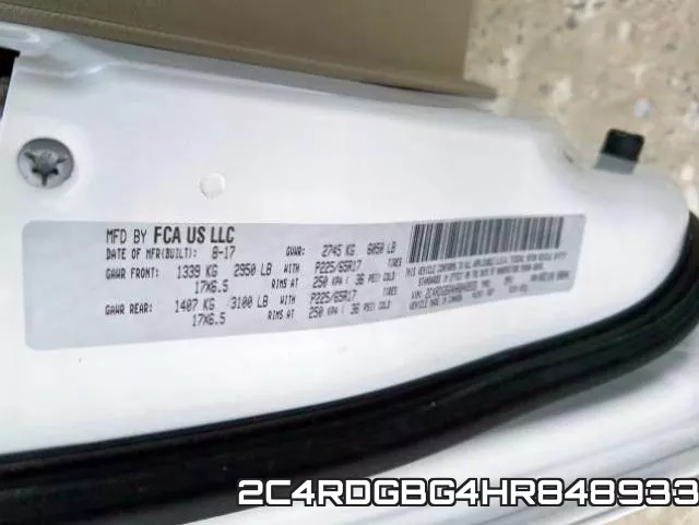 2C4RDGBG4HR848933 фото 2
