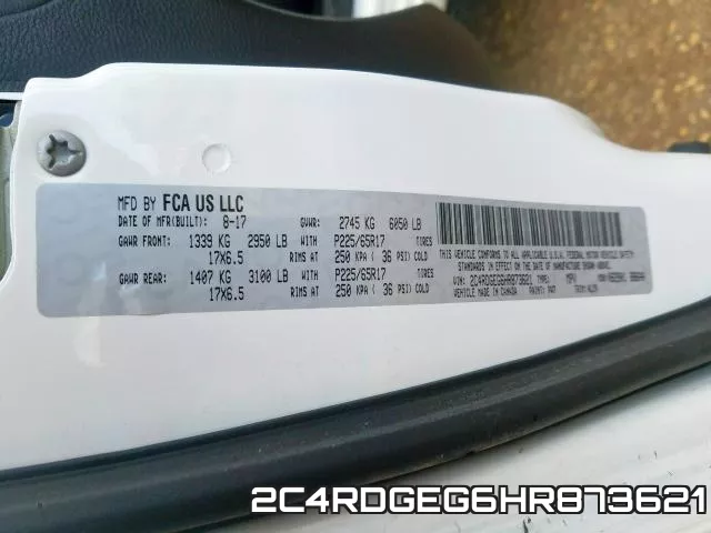 2C4RDGEG6HR873621 фото 2