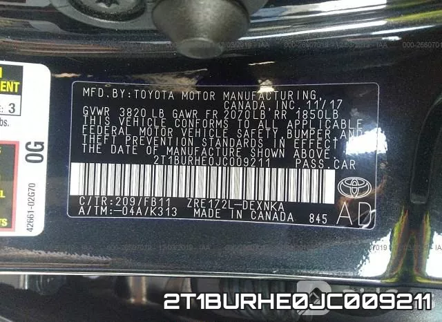 2T1BURHE0JC009211 фото 10