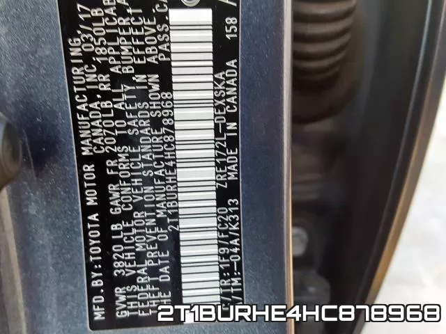 2T1BURHE4HC878968 фото 2