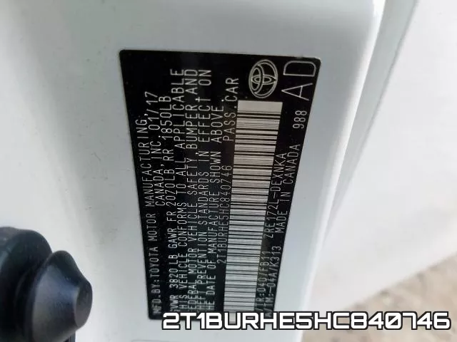 2T1BURHE5HC840746 фото 2