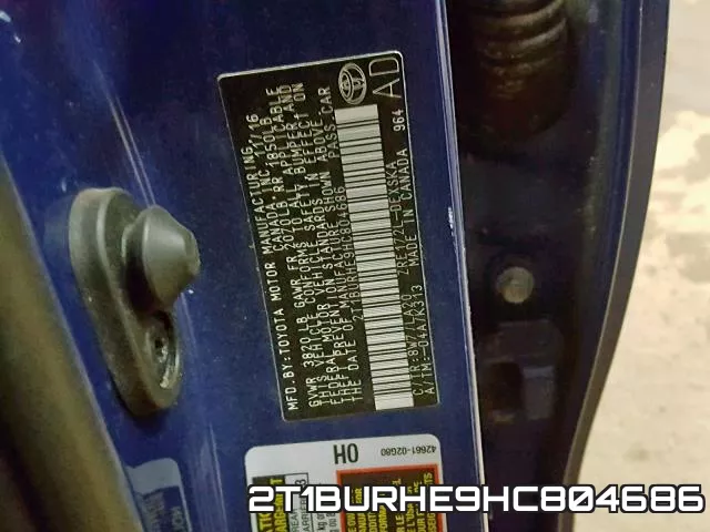 2T1BURHE9HC804686 фото 2