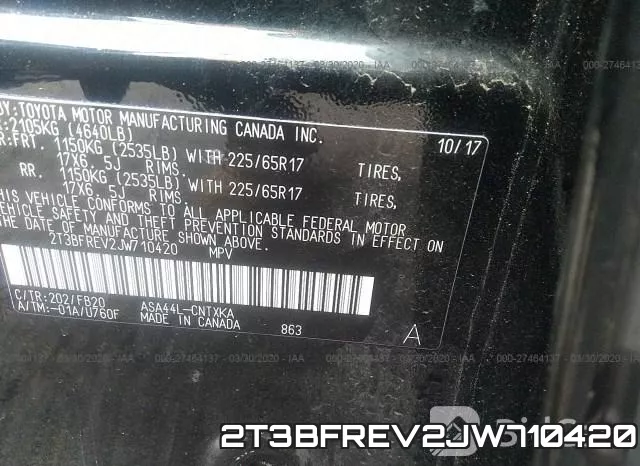 2T3BFREV2JW710420 фото 10