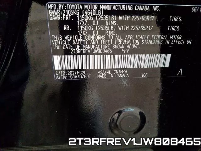 2T3RFREV1JW808465 фото 2